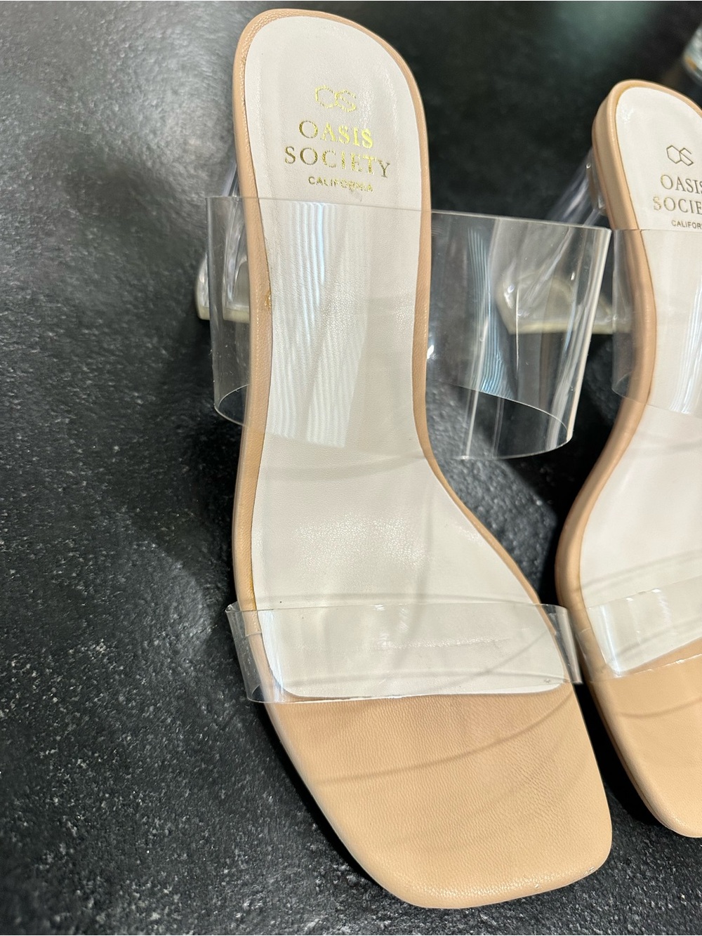 Oasis Society Clear-Strap Sandals in Nude - Picture 2 of 10